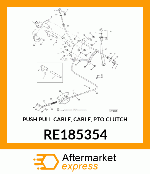 PUSH PULL CABLE, CABLE, PTO CLUTCH RE185354