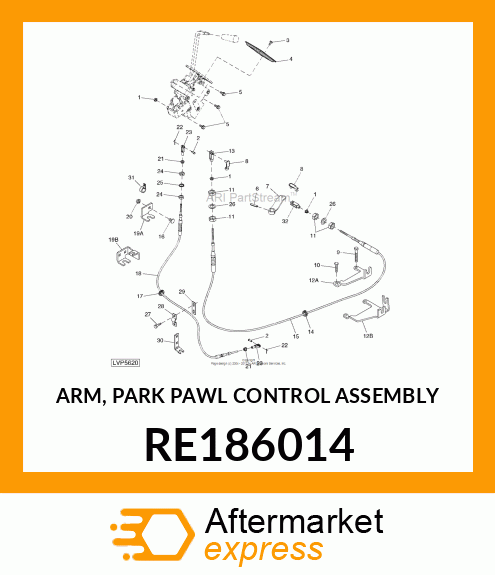 ARM, PARK PAWL CONTROL ASSEMBLY RE186014