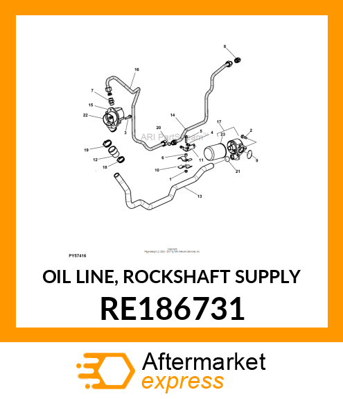 OIL LINE, ROCKSHAFT SUPPLY RE186731