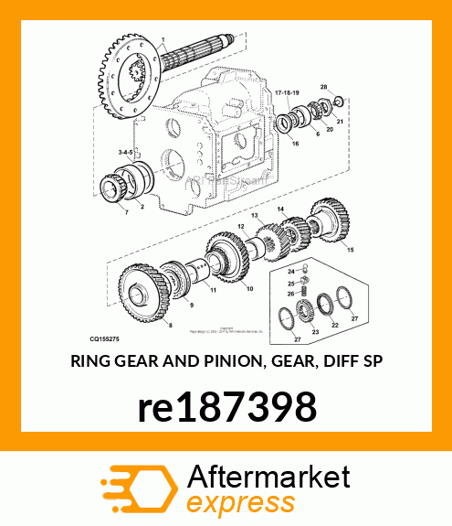 RING GEAR AND PINION, GEAR, DIFF SP re187398