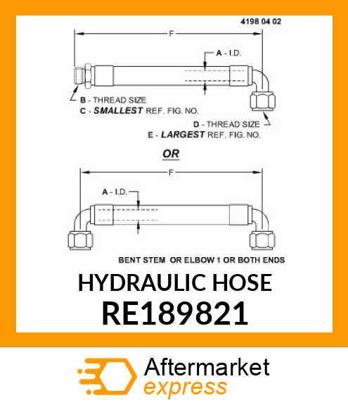 HYDRAULIC HOSE RE189821