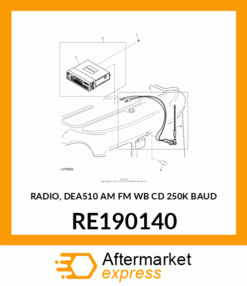 RADIO, DEA510 AM FM WB CD 250K BAUD RE190140