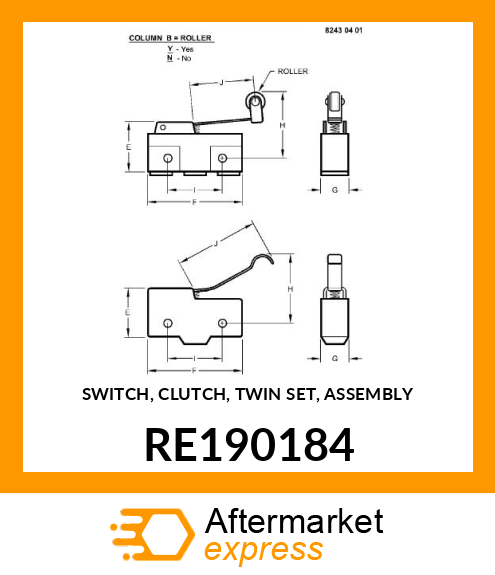 SWITCH, CLUTCH, TWIN SET, ASSEMBLY RE190184