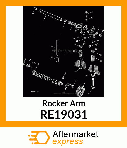 Rocker Arm - ARM, ROCKER, WITH ADJUSTING SCREW RE19031