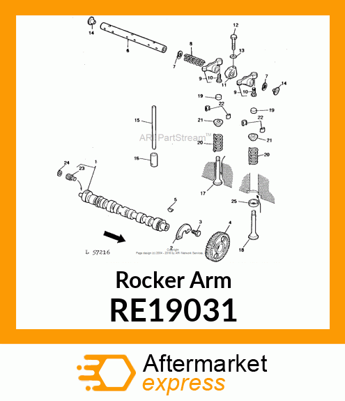 Rocker Arm - ARM, ROCKER, WITH ADJUSTING SCREW RE19031