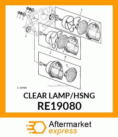 FLOODLAMP, TRACTOR, HALOGEN RE19080