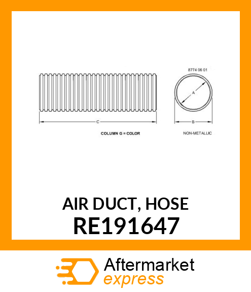 AIR DUCT, HOSE RE191647