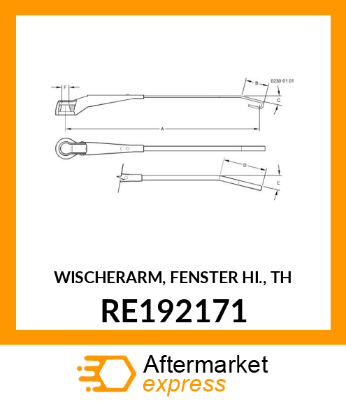 WISCHERARM, FENSTER HI., TH RE192171