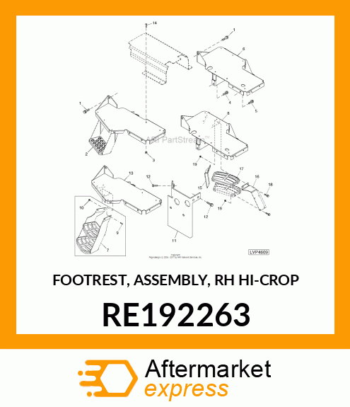 FOOTREST, ASSEMBLY, RH HI RE192263