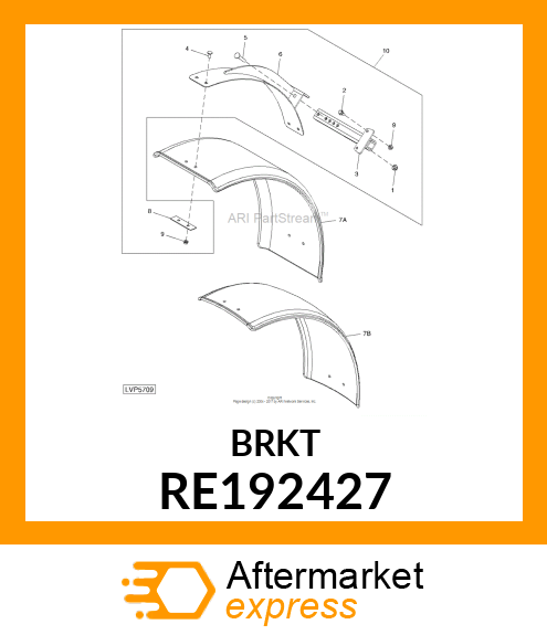 BRACKET, FENDER BRACKET ASSEMBLY RE192427