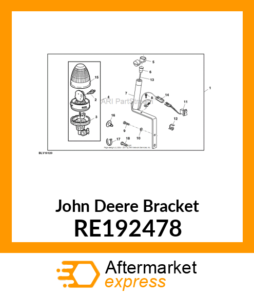 BRACKET, BEACON LIGHT ASSEMBLY, LH RE192478