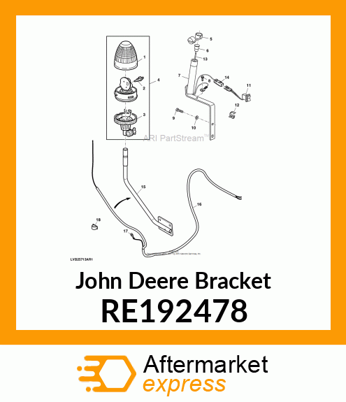 BRACKET, BEACON LIGHT ASSEMBLY, LH RE192478