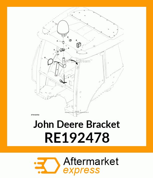 BRACKET, BEACON LIGHT ASSEMBLY, LH RE192478