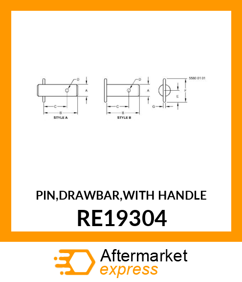 PIN,DRAWBAR,WITH HANDLE RE19304