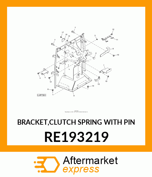 BRACKET,CLUTCH SPRING WITH PIN RE193219