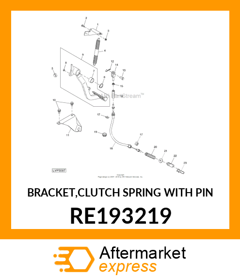 BRACKET,CLUTCH SPRING WITH PIN RE193219