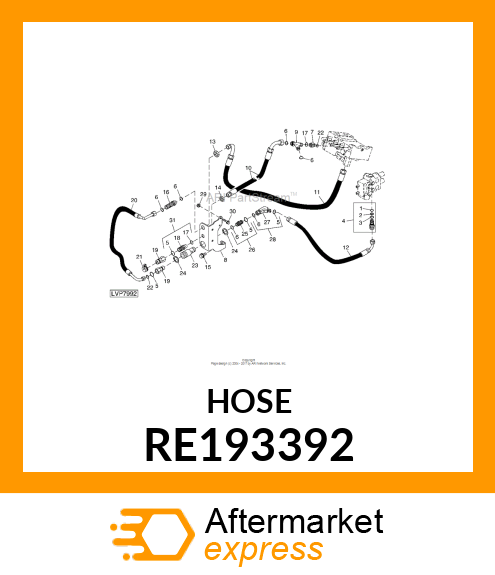 HOSE, HYDRAULIC ASSEMBLT RE193392