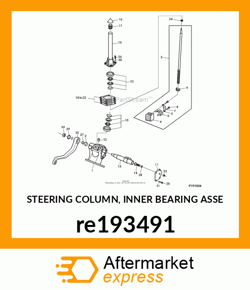 STEERING COLUMN, INNER BEARING ASSE re193491