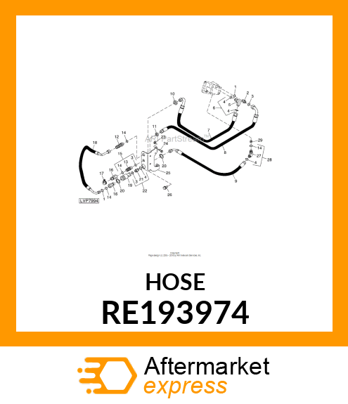 HOSE, HYDRAULIC ASSEMBLY RE193974