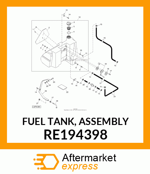 FUEL TANK, ASSEMBLY RE194398