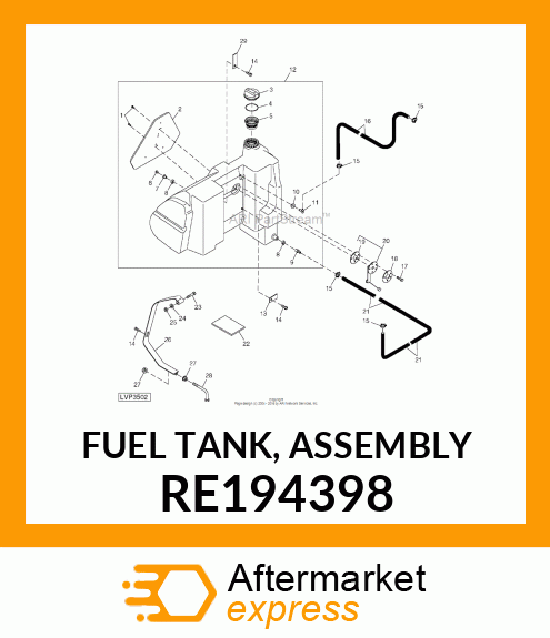 FUEL TANK, ASSEMBLY RE194398