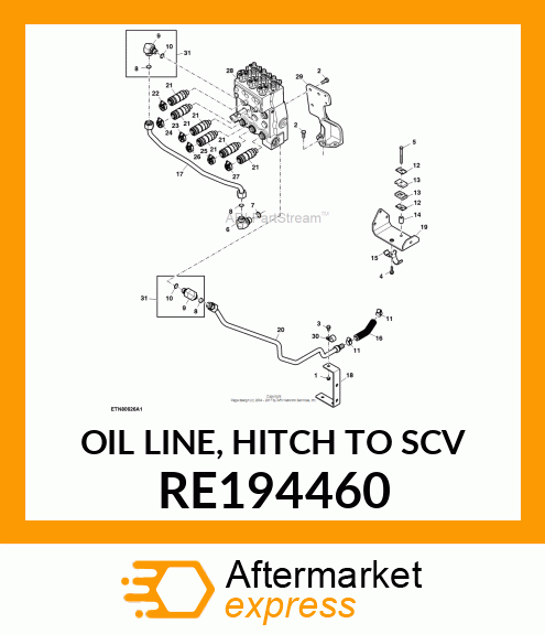 OIL LINE, HITCH TO SCV RE194460