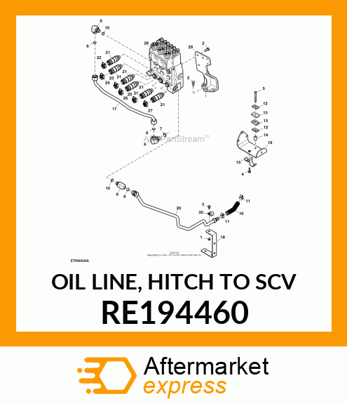 OIL LINE, HITCH TO SCV RE194460