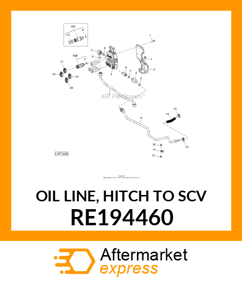 OIL LINE, HITCH TO SCV RE194460