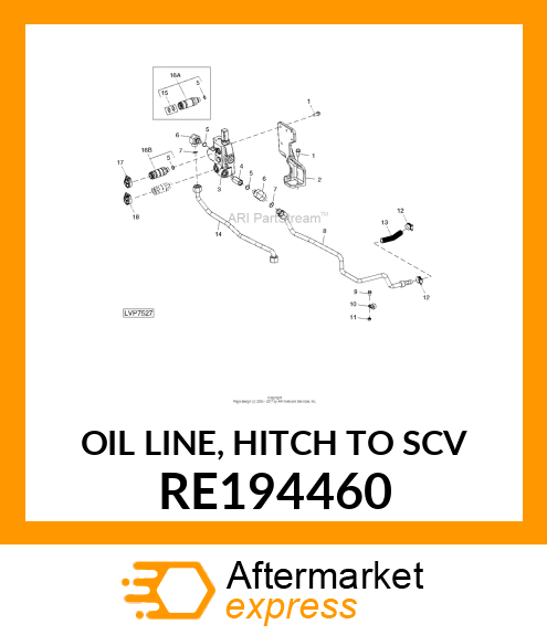 OIL LINE, HITCH TO SCV RE194460