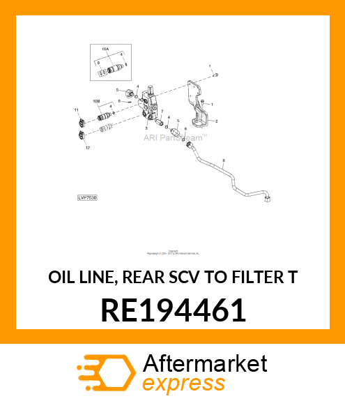 OIL LINE, REAR SCV TO FILTER T RE194461