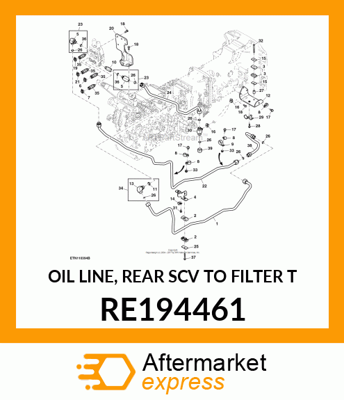 OIL LINE, REAR SCV TO FILTER T RE194461