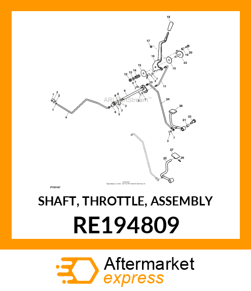 SHAFT, THROTTLE, ASSEMBLY RE194809