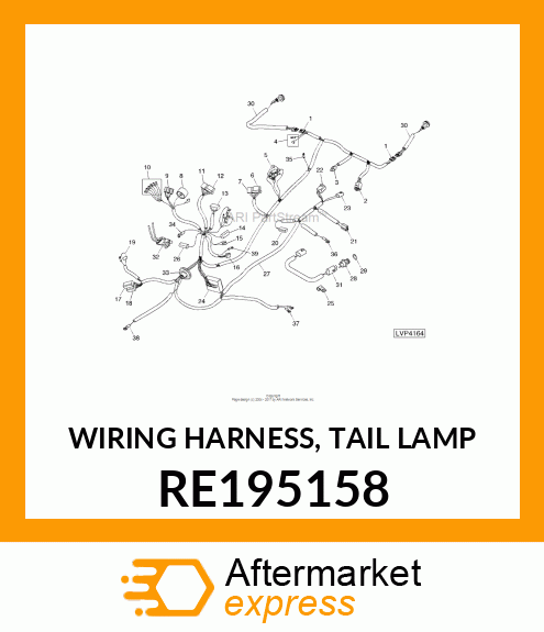 WIRING HARNESS, TAIL LAMP RE195158