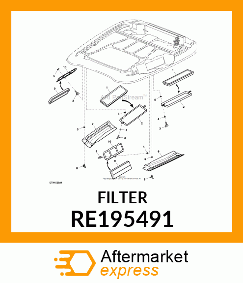 AIR FILTER, RECIRCULATION CAB AIR F RE195491