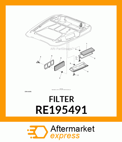 AIR FILTER, RECIRCULATION CAB AIR F RE195491