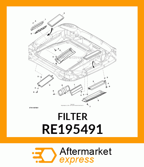 AIR FILTER, RECIRCULATION CAB AIR F RE195491