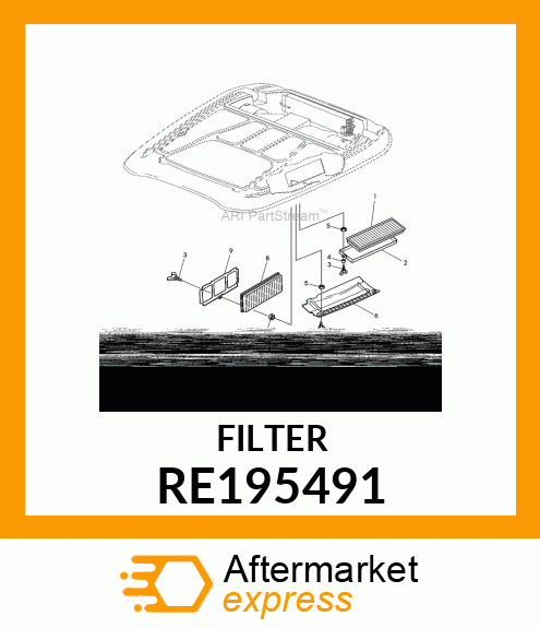 AIR FILTER, RECIRCULATION CAB AIR F RE195491