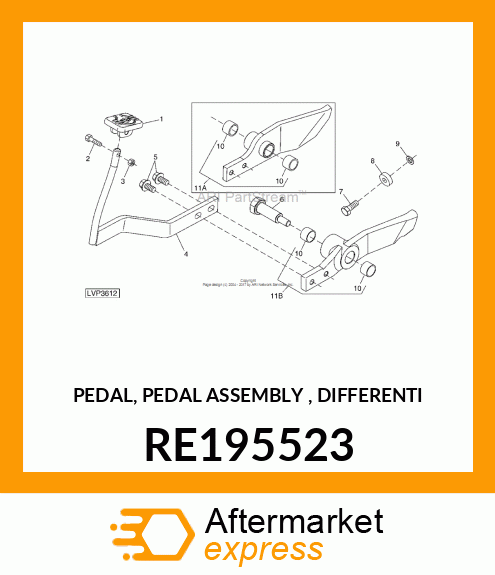 PEDAL, PEDAL ASSEMBLY , DIFFERENTI RE195523