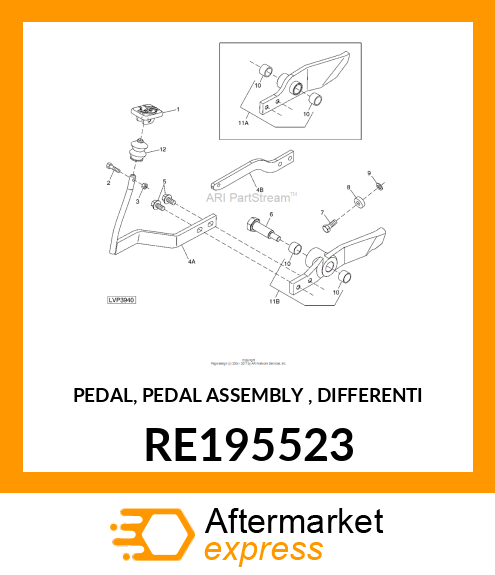 PEDAL, PEDAL ASSEMBLY , DIFFERENTI RE195523