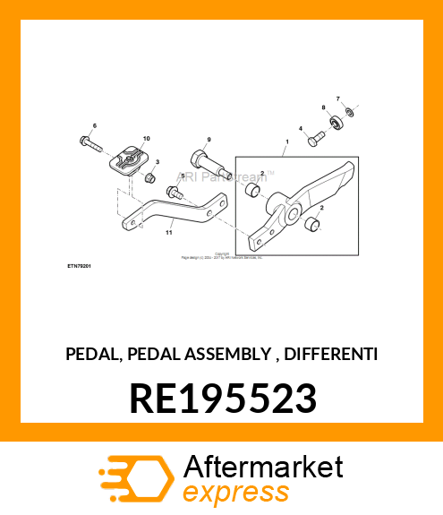 PEDAL, PEDAL ASSEMBLY , DIFFERENTI RE195523