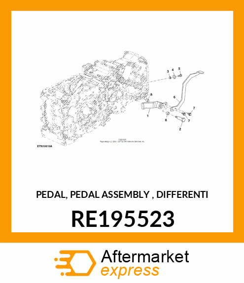 PEDAL, PEDAL ASSEMBLY , DIFFERENTI RE195523