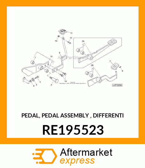 PEDAL, PEDAL ASSEMBLY , DIFFERENTI RE195523