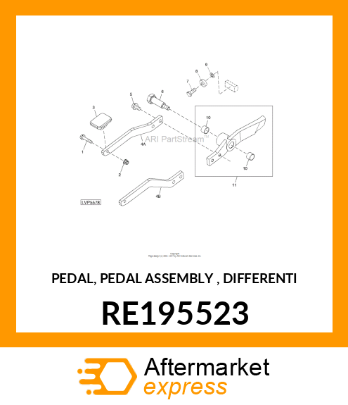 PEDAL, PEDAL ASSEMBLY , DIFFERENTI RE195523