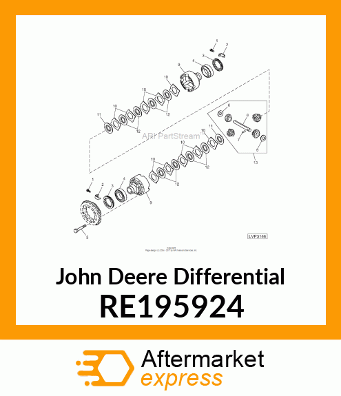 DIFFERENTIAL, BEV GEAR amp; PINION ASS RE195924