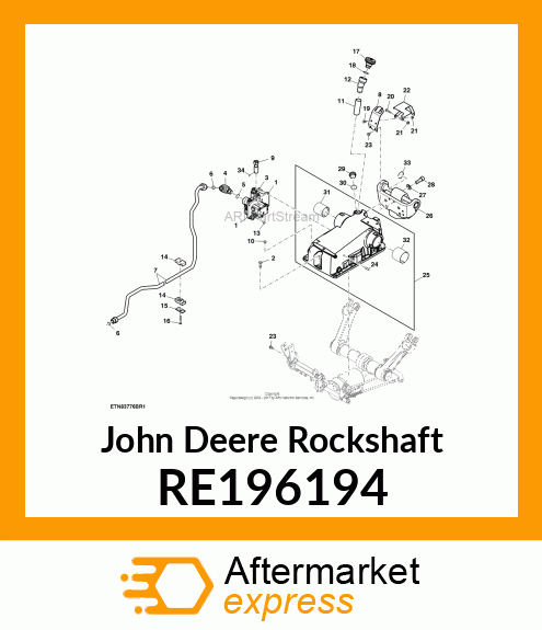 ROCKSHAFT, MECH, W/BUSHINGS amp; PIN RE196194