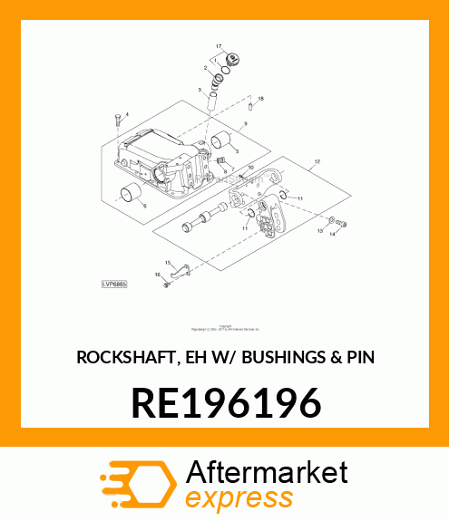 ROCKSHAFT, EH W/ BUSHINGS amp; PIN RE196196