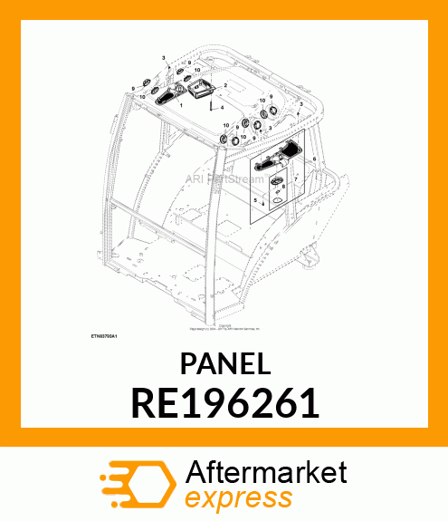 GRILLE, LH RECIRCULATION, ASSEMBLY RE196261