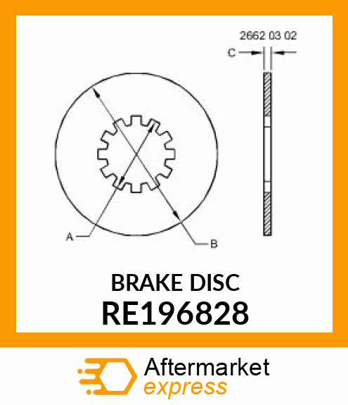 DISK, BRAKE (SERVICE ONLY) RE196828