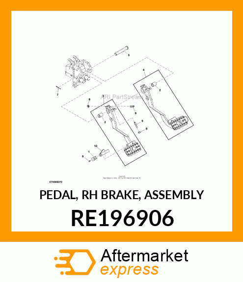 PEDAL, RH BRAKE, ASSEMBLY RE196906