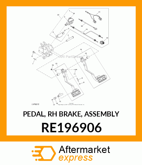 PEDAL, RH BRAKE, ASSEMBLY RE196906